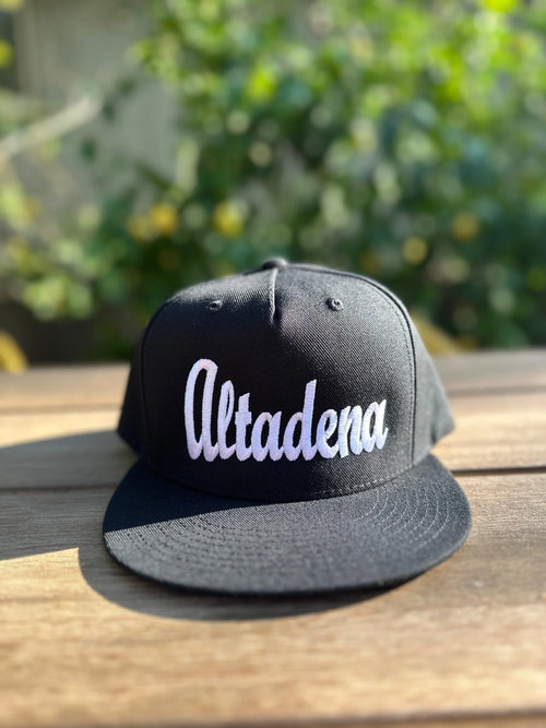 ALTADENA BLACK FLAT-BRIM HAT