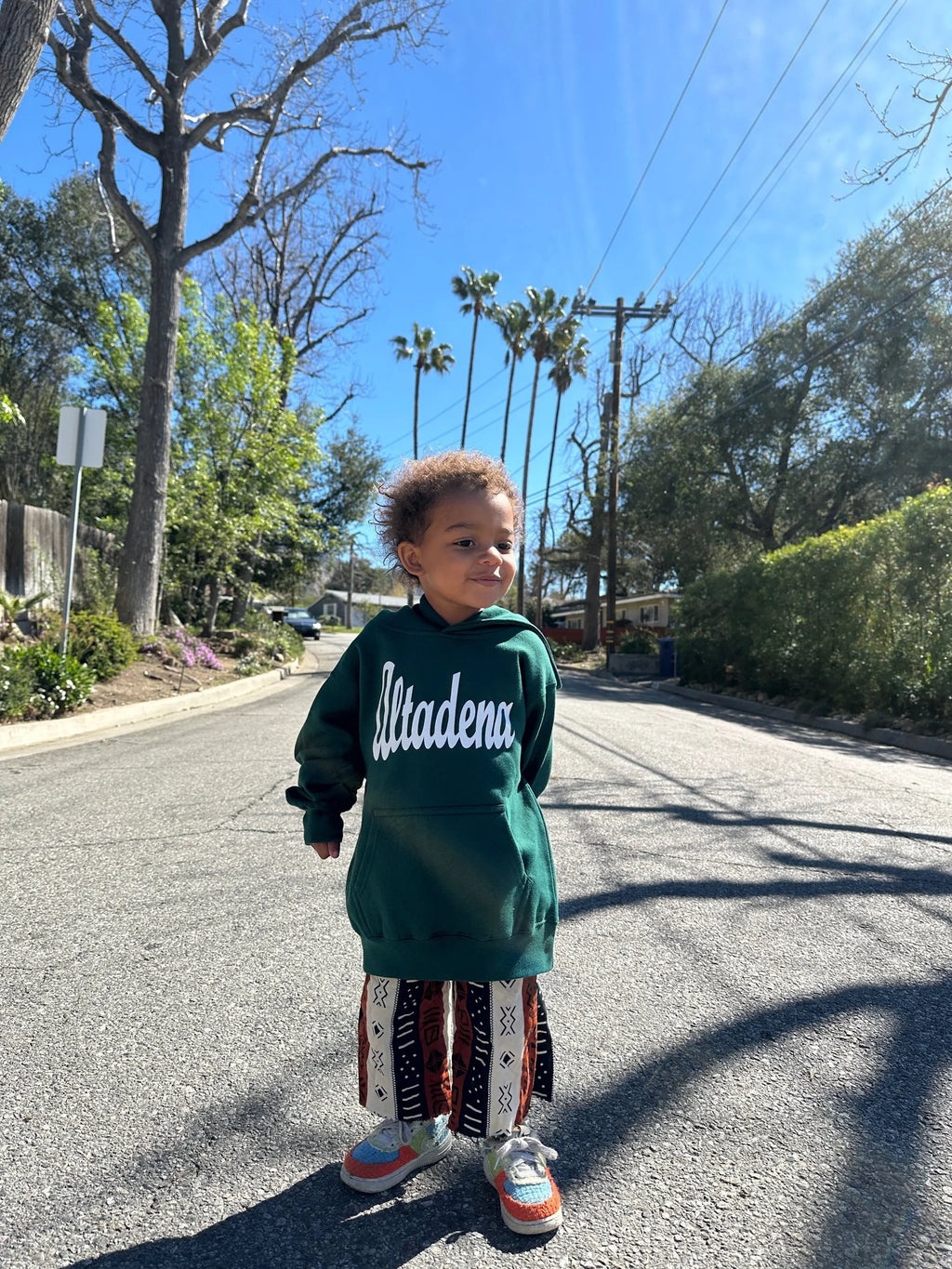 ALTADENA KIDS DARK GREEN HOODIE